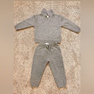 ZARA Baby Knit Sweater & Pants Set 2–3Y Gray – Excellent Condition
